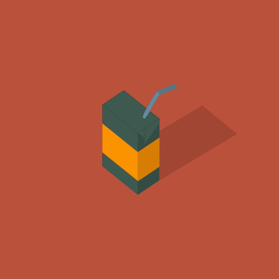 Juice or milk box with drinking straw. Vector. vector