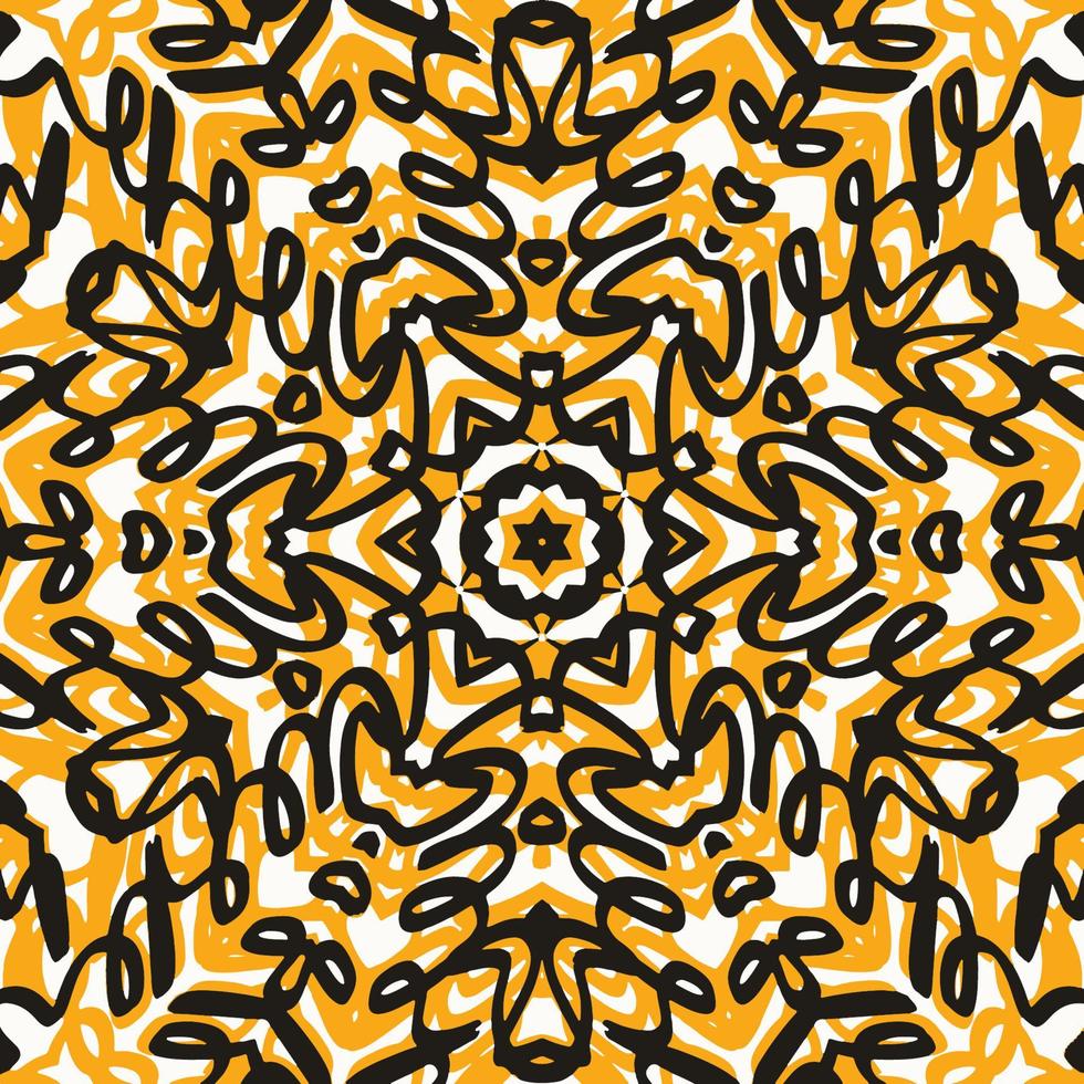 Abstract pattern of black and yellow ribbons. vector