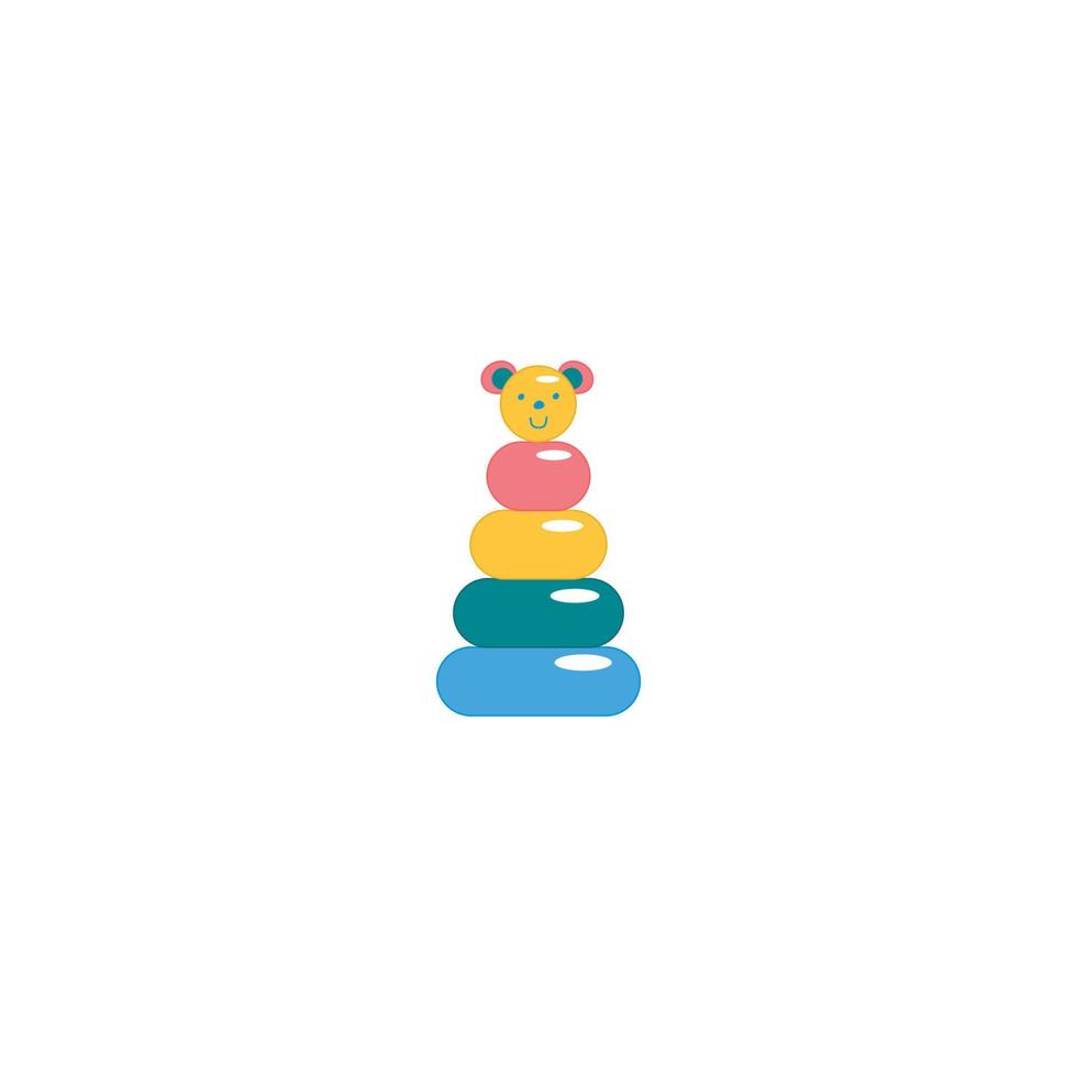 pirámide juguete aislado en blanco antecedentes. vector ilustración de icono de para niños juguetes