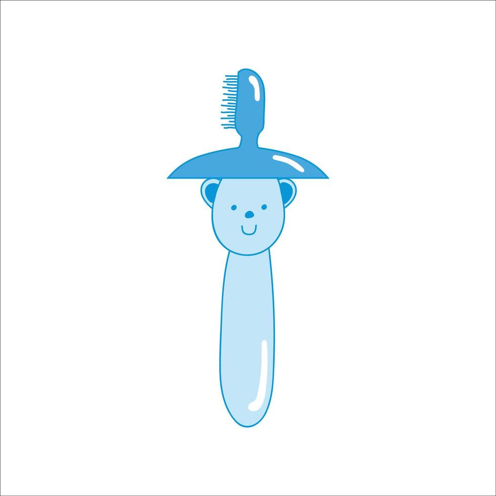Baby toothbrush for gums. Vector illustration in flat style