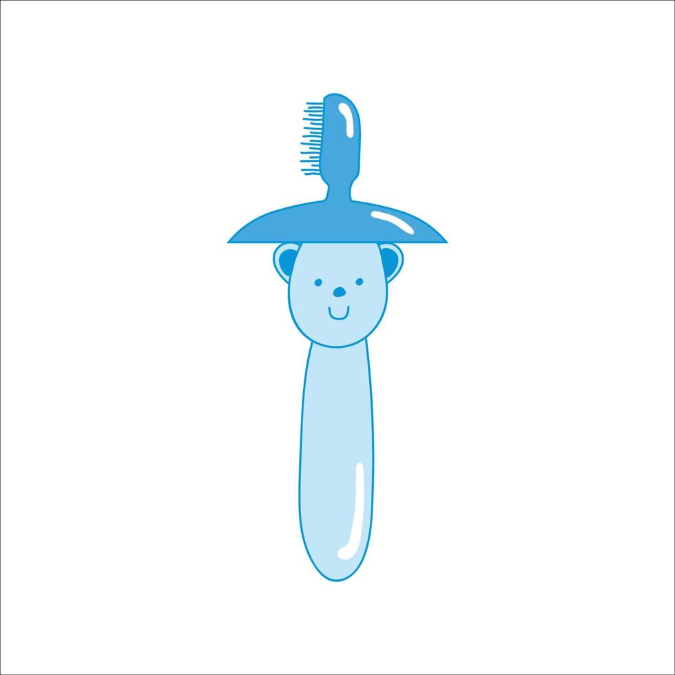 Baby toothbrush for gums. Vector illustration in flat style