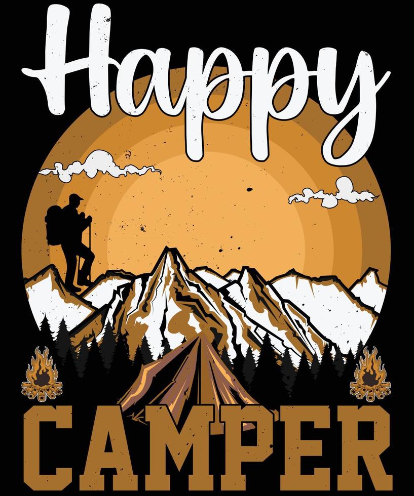 Camping t shirt design eps vector
