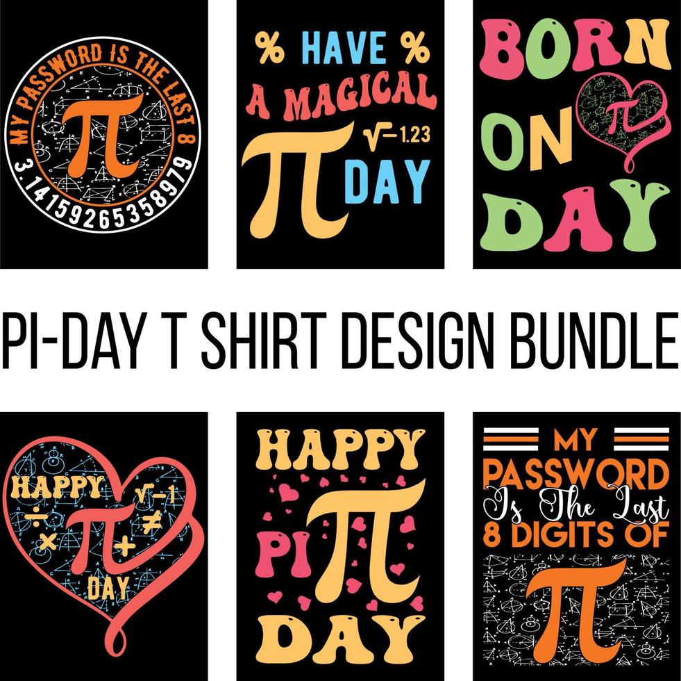 PI Day TShirt Design bundle vector