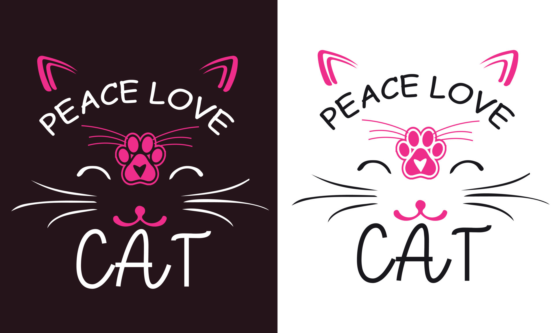 Peace love cat t shirt design 21309885 Vector Art at Vecteezy