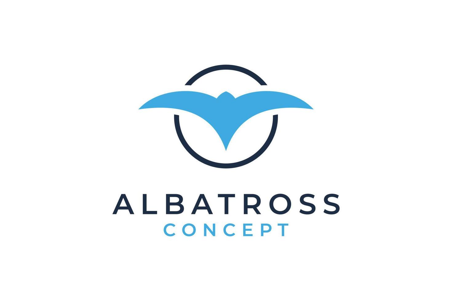 resumen albatros pájaro logo diseño vector