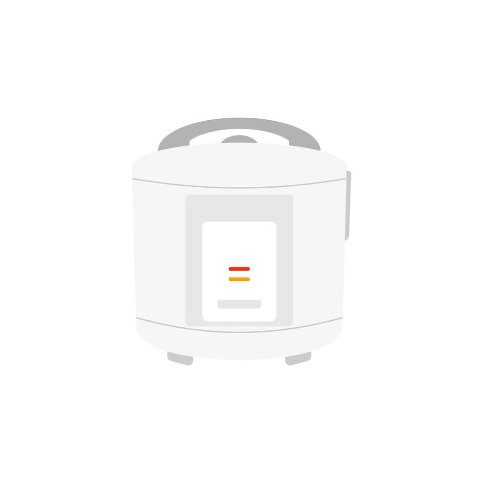Rice cooker flat design vector illustration isolated on white background