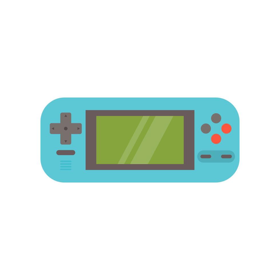 portable game player. Old portable console games. Retro games gadget of the 90s. portable classic console game pad flat design vector illustration