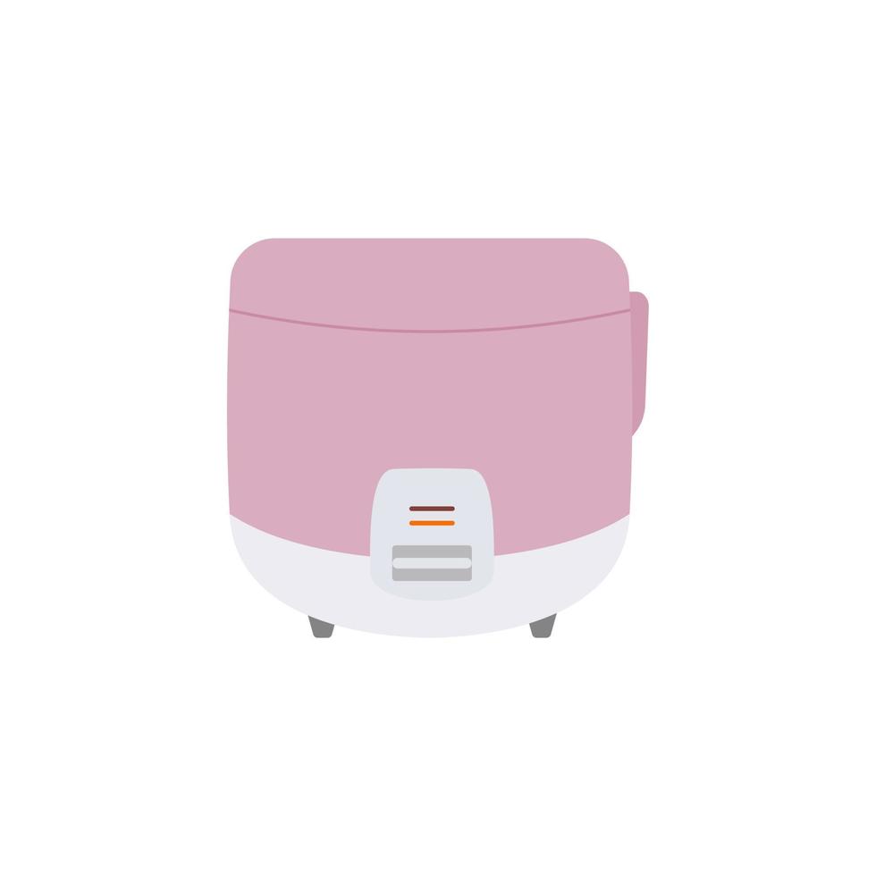 Rice cooker flat design vector illustration isolated on white background