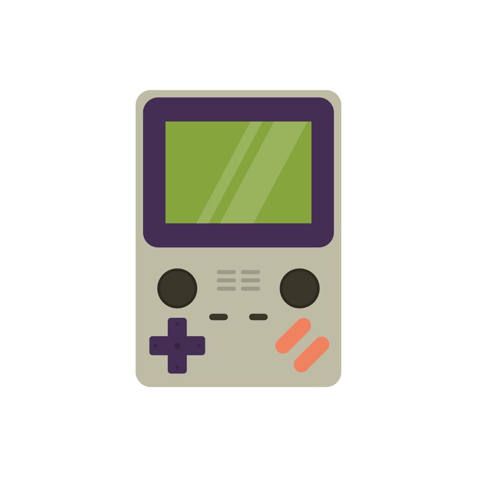 portable game player. Old portable console games. Retro games gadget of the 90s. portable classic console game pad flat design vector illustration