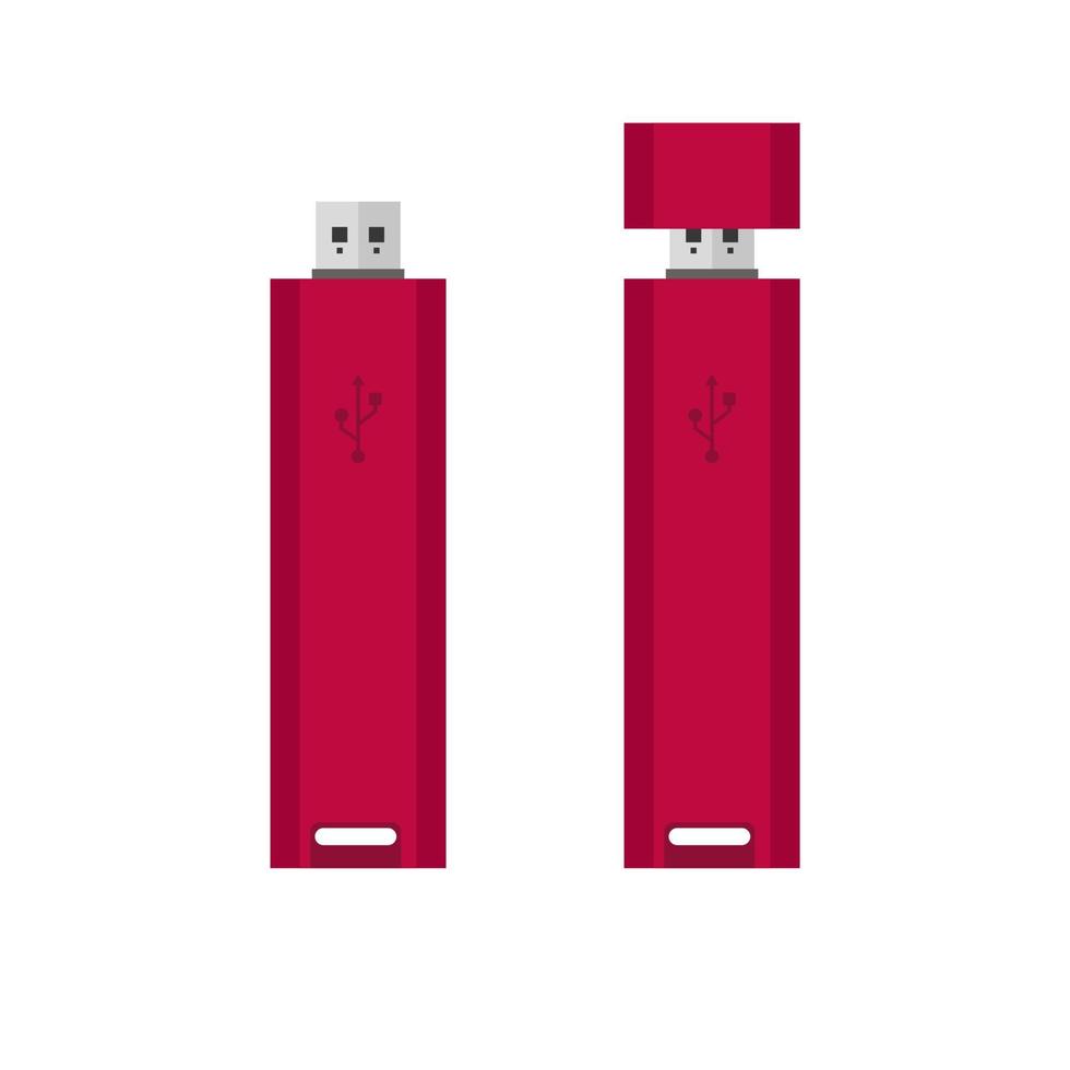 USB flash drive flat design vector illustration isolated on white background. flashdisk vector illustration