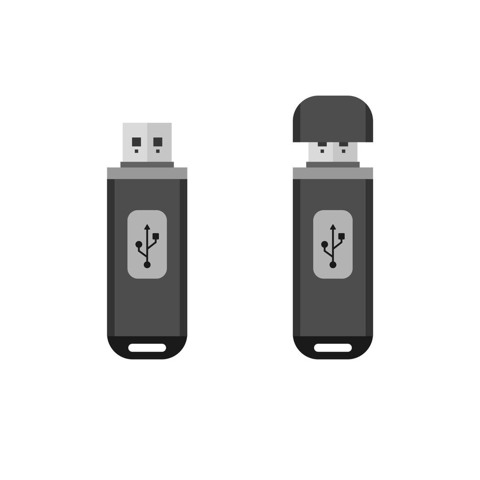 USB flash drive flat design vector illustration isolated on white background. flashdisk vector illustration