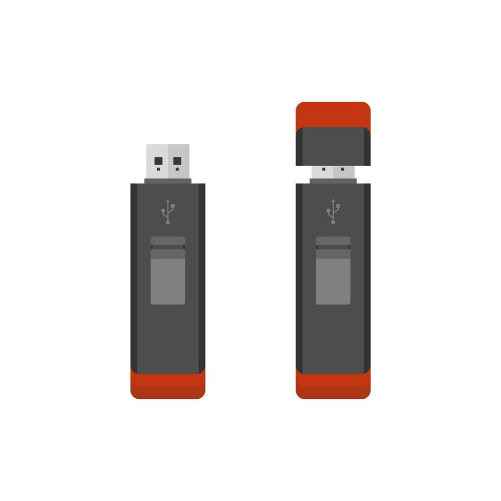 USB flash drive flat design vector illustration isolated on white background. flashdisk vector illustration