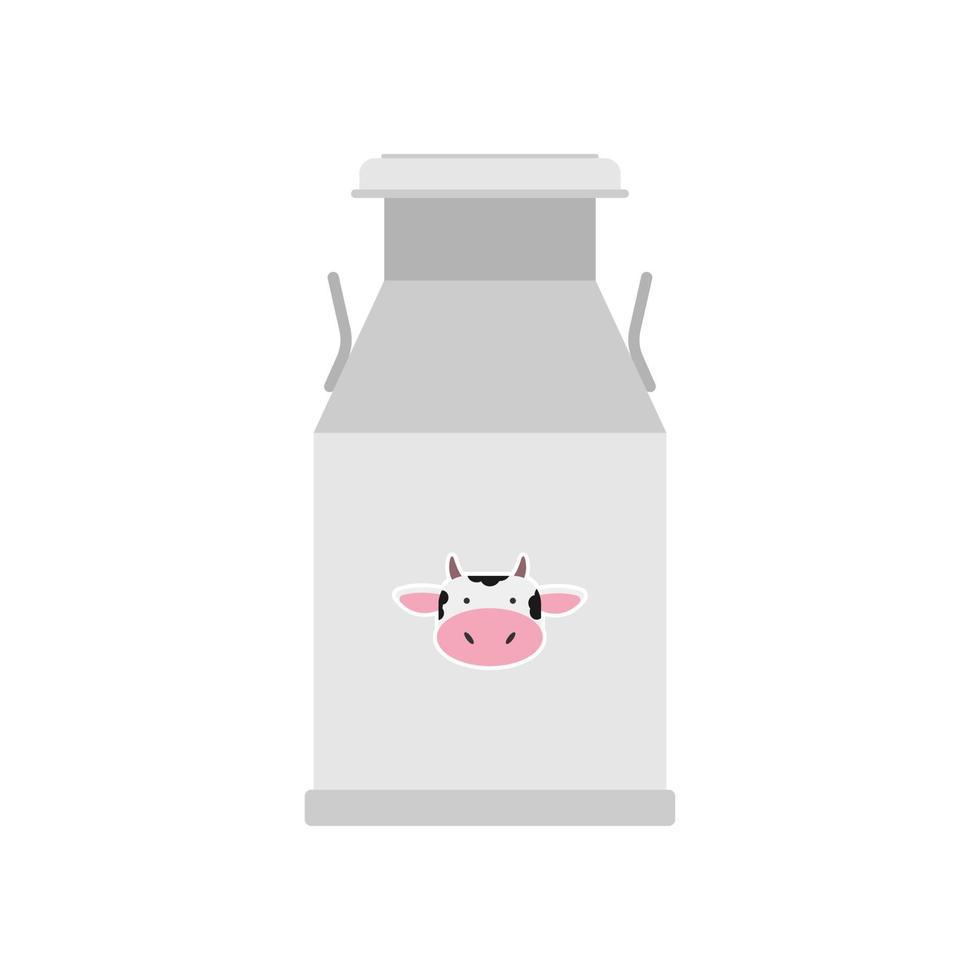 aluminium milk can flat style vector illustration. Dairy container flat design vector illustration isolated on white background