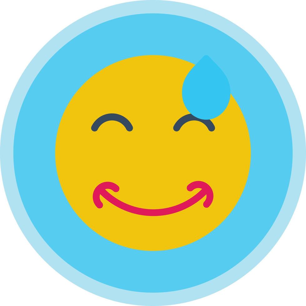 Grin Beam Sweat Vector Icon Design