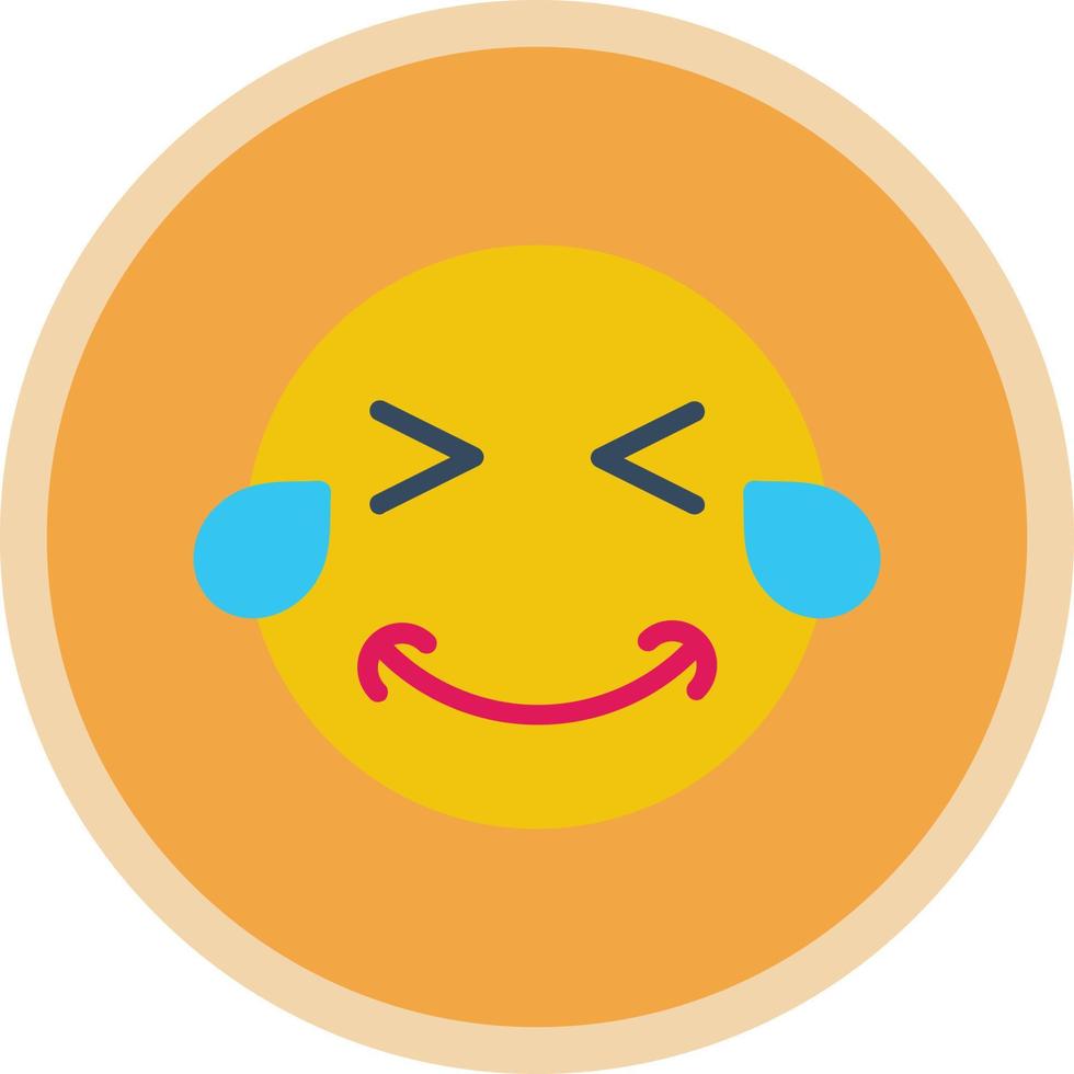 Grin Squint Tears Vector Icon Design