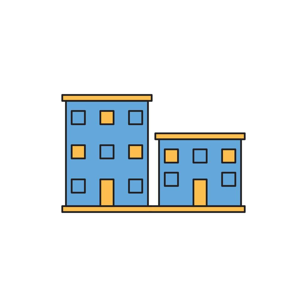 building, apartment, office building icon vector