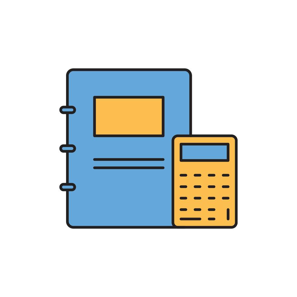 calculator, note, diary, office tools icon vector