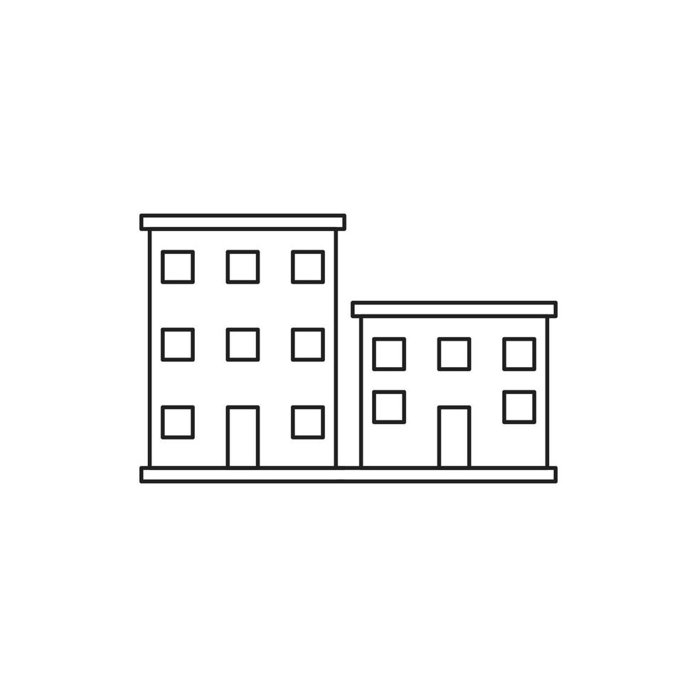 building, apartment, office building icon vector