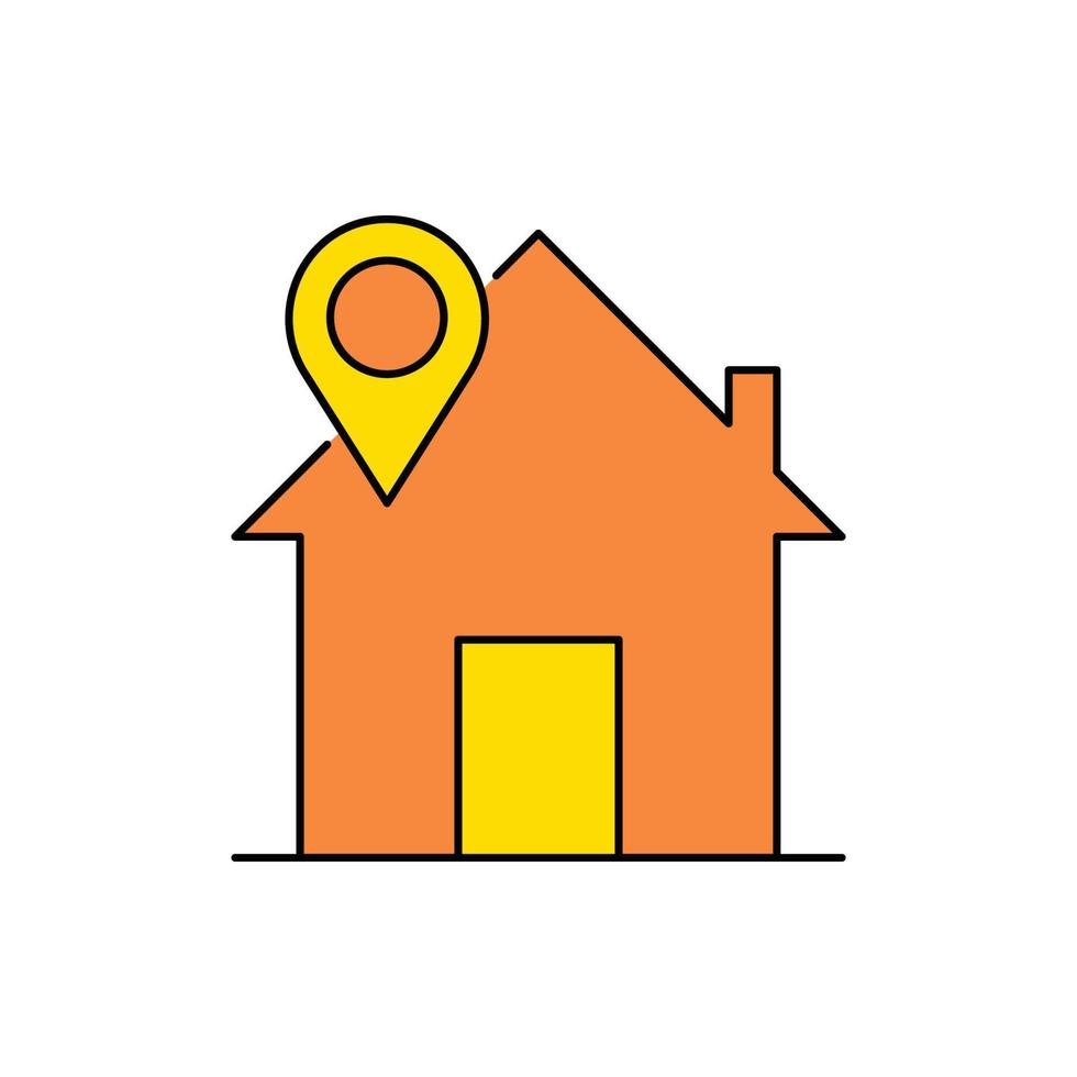 house, home, location pin, home location icon vector