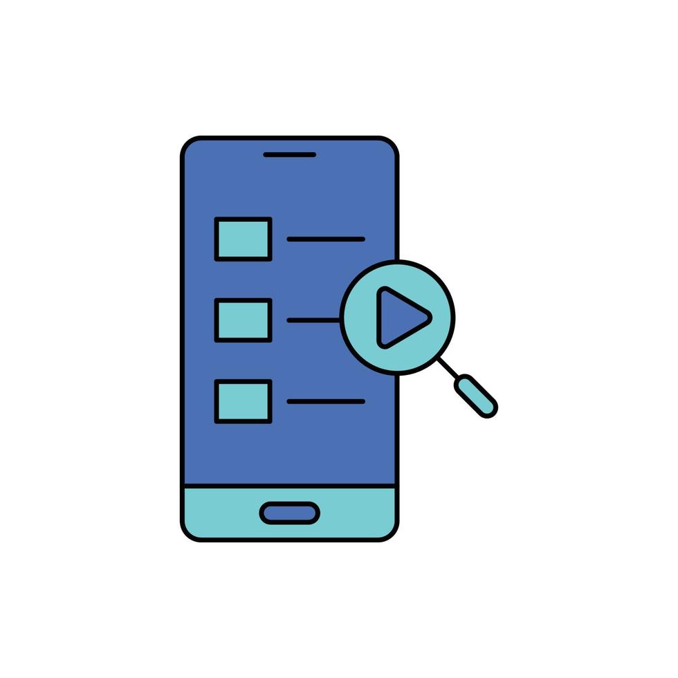 mobile, find, play, mobile play button find icon vector