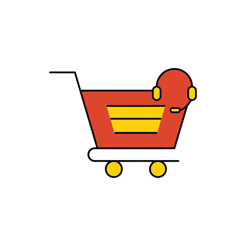 cart, headphone, music, online headphone on cart icon vector