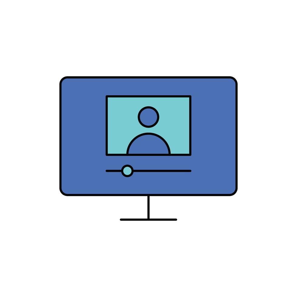 computer, television, video, online video streaming icon vector