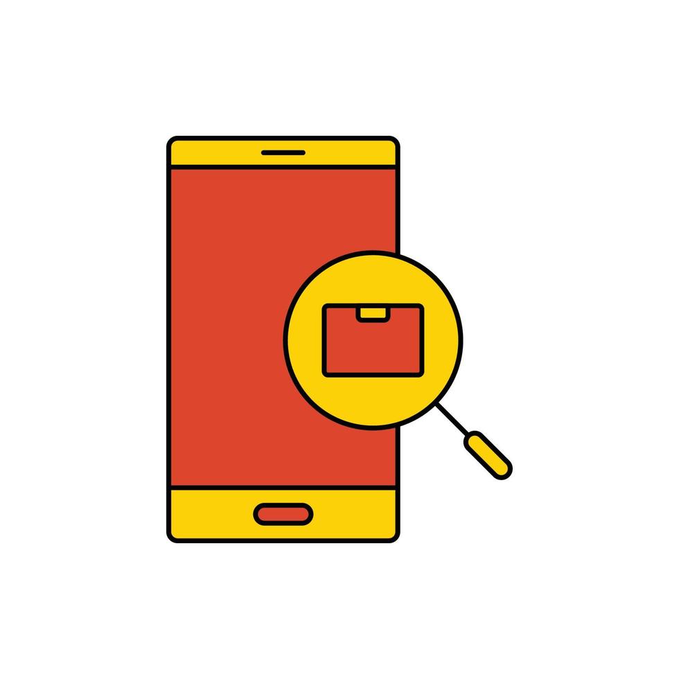 mobile, cart, find, bag, online mobile product search icon vector