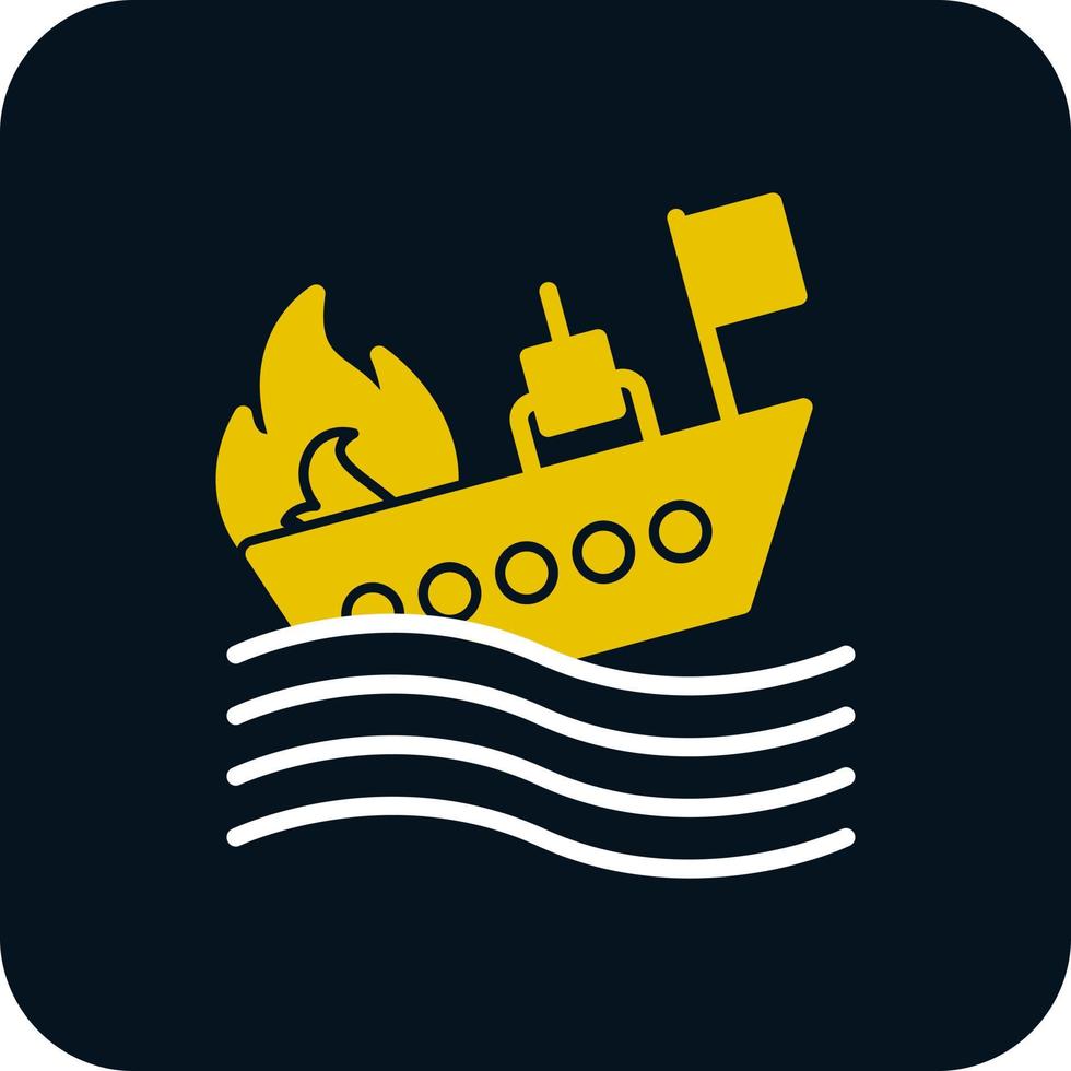 Burning Ship Vector Icon Design