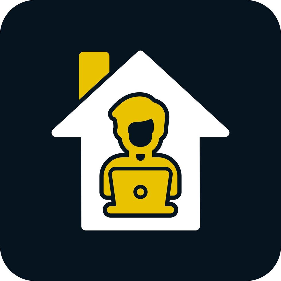 Man Working at Home Vector Icon Design