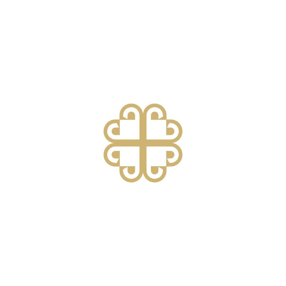 four corners luck icon logo simple luck symbol vector