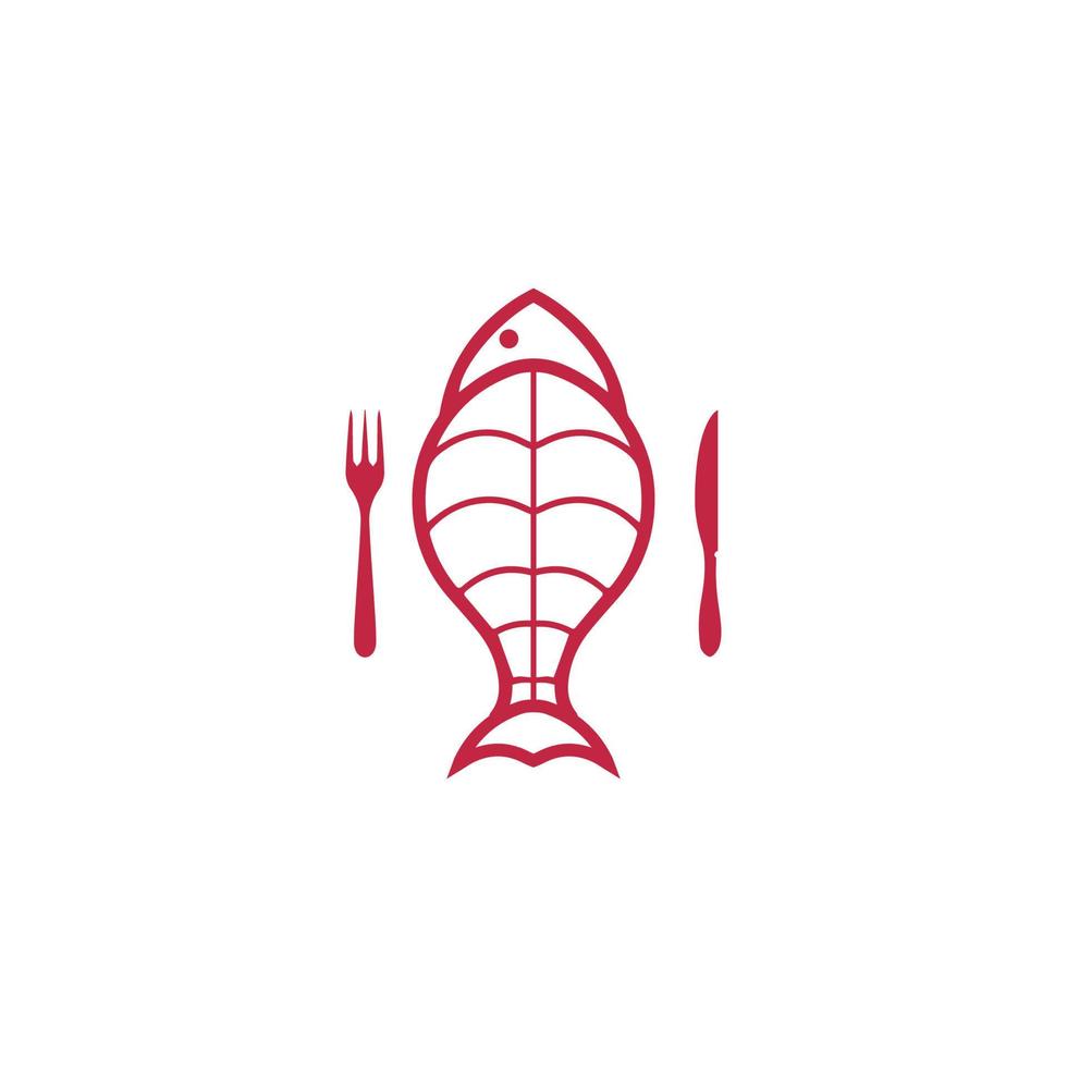 fish restaurant logo cooked fish symbol vector