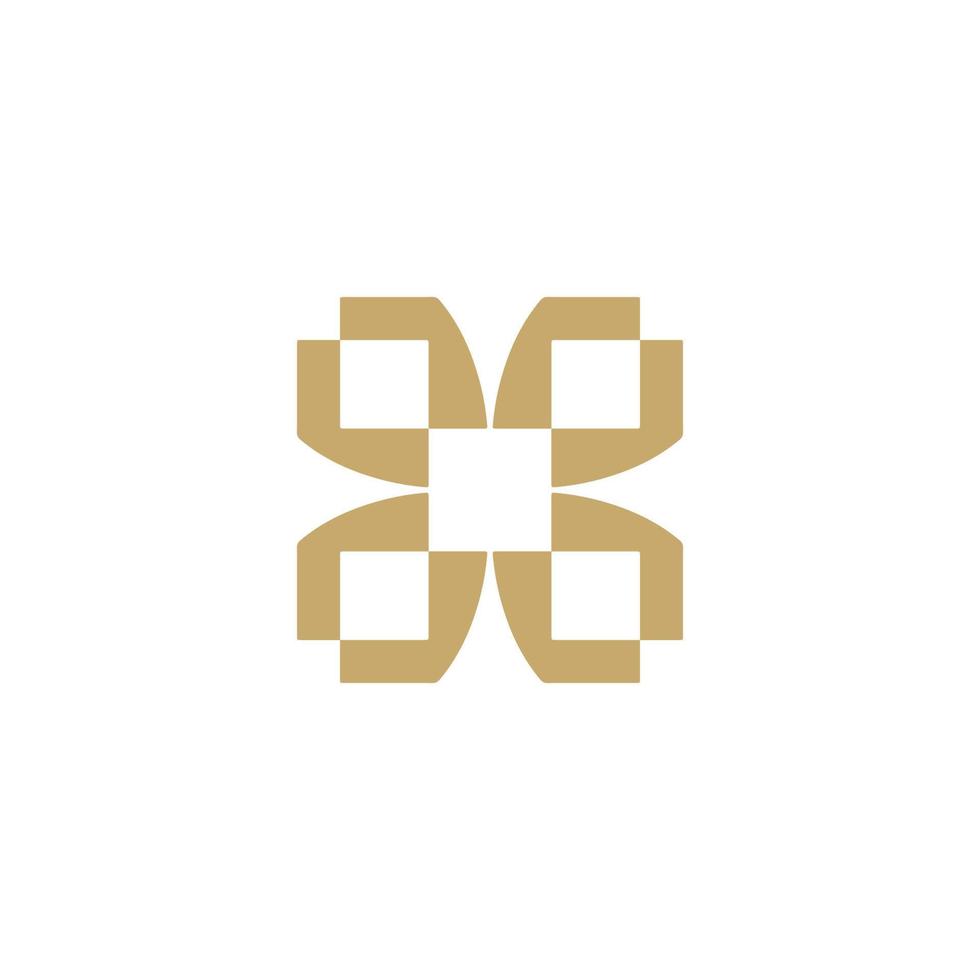 cuatro rincones suerte icono logo sencillo suerte símbolo vector