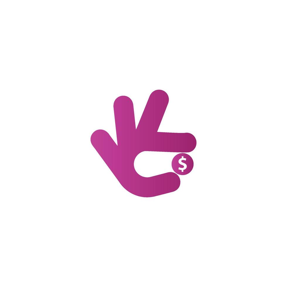 hand holding money logo money donation simple symbol vector