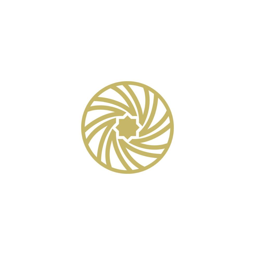 round simple icon logo for textile vector