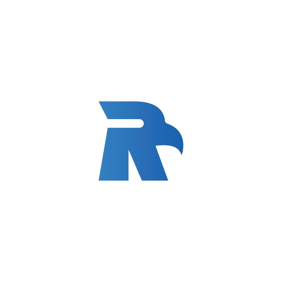 letter r bird silhouette logo eagle vault letter r icon vector