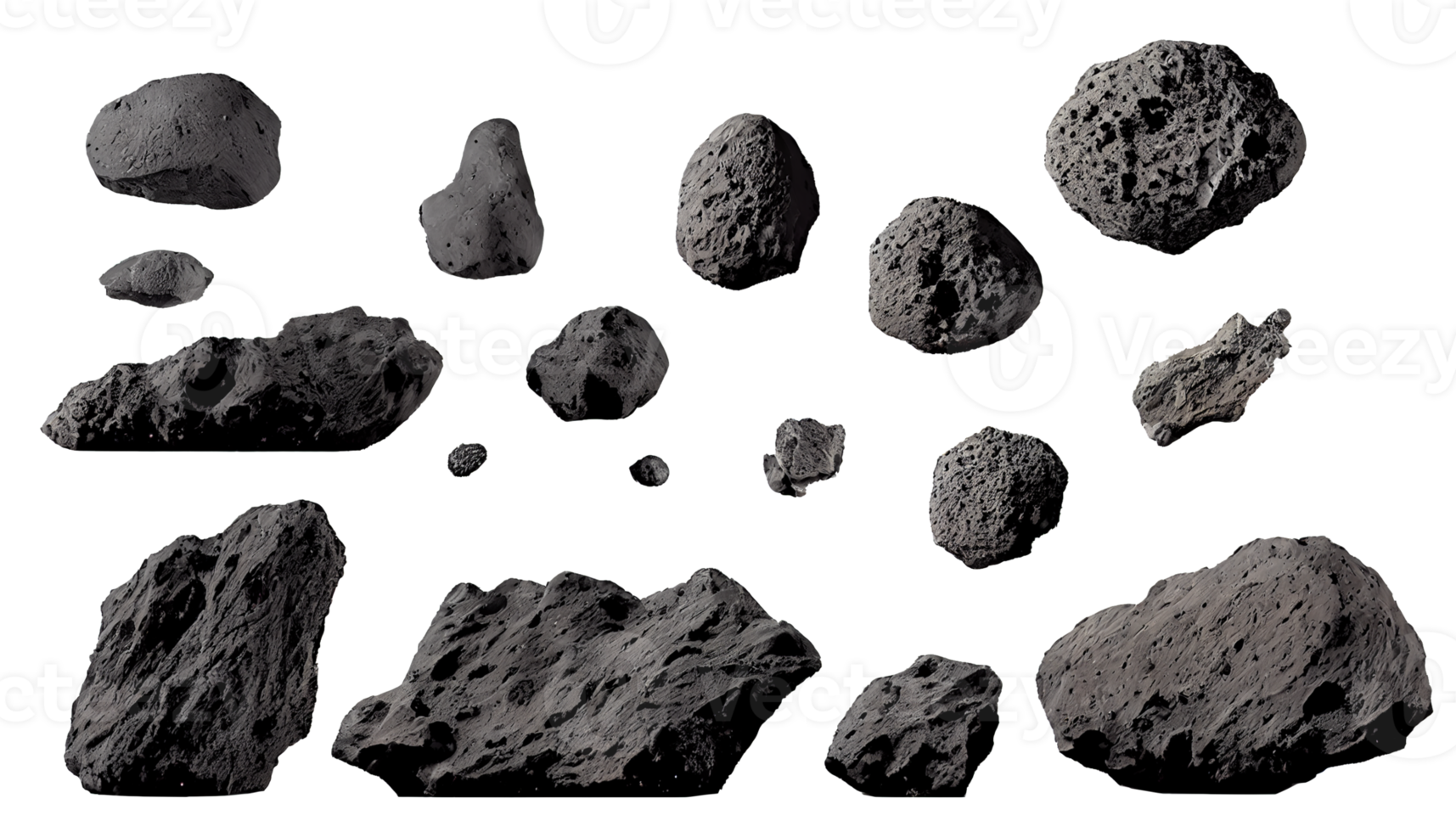 Space Rocks on transparent background png