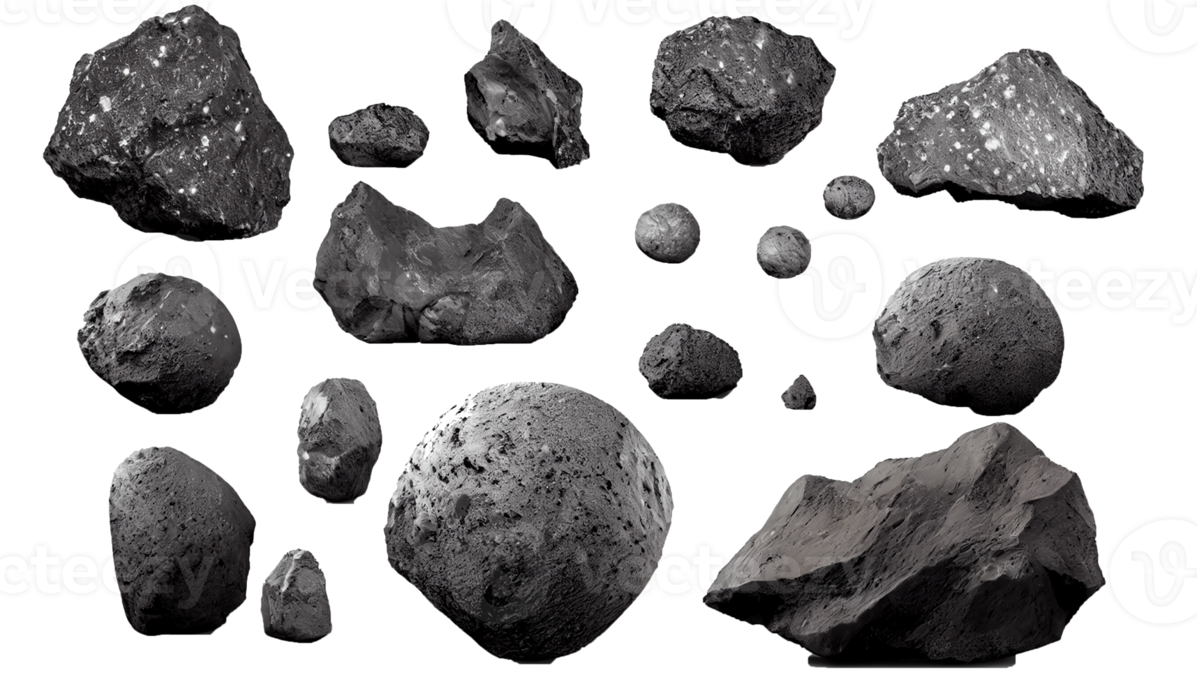 Space Rocks on transparent background png