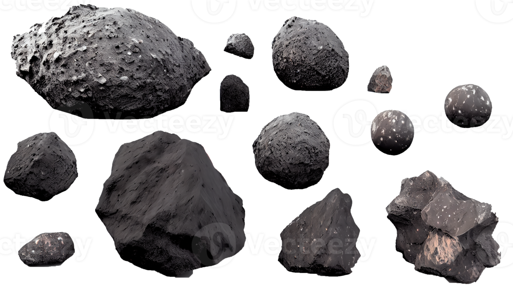 Space Rocks on transparent background png