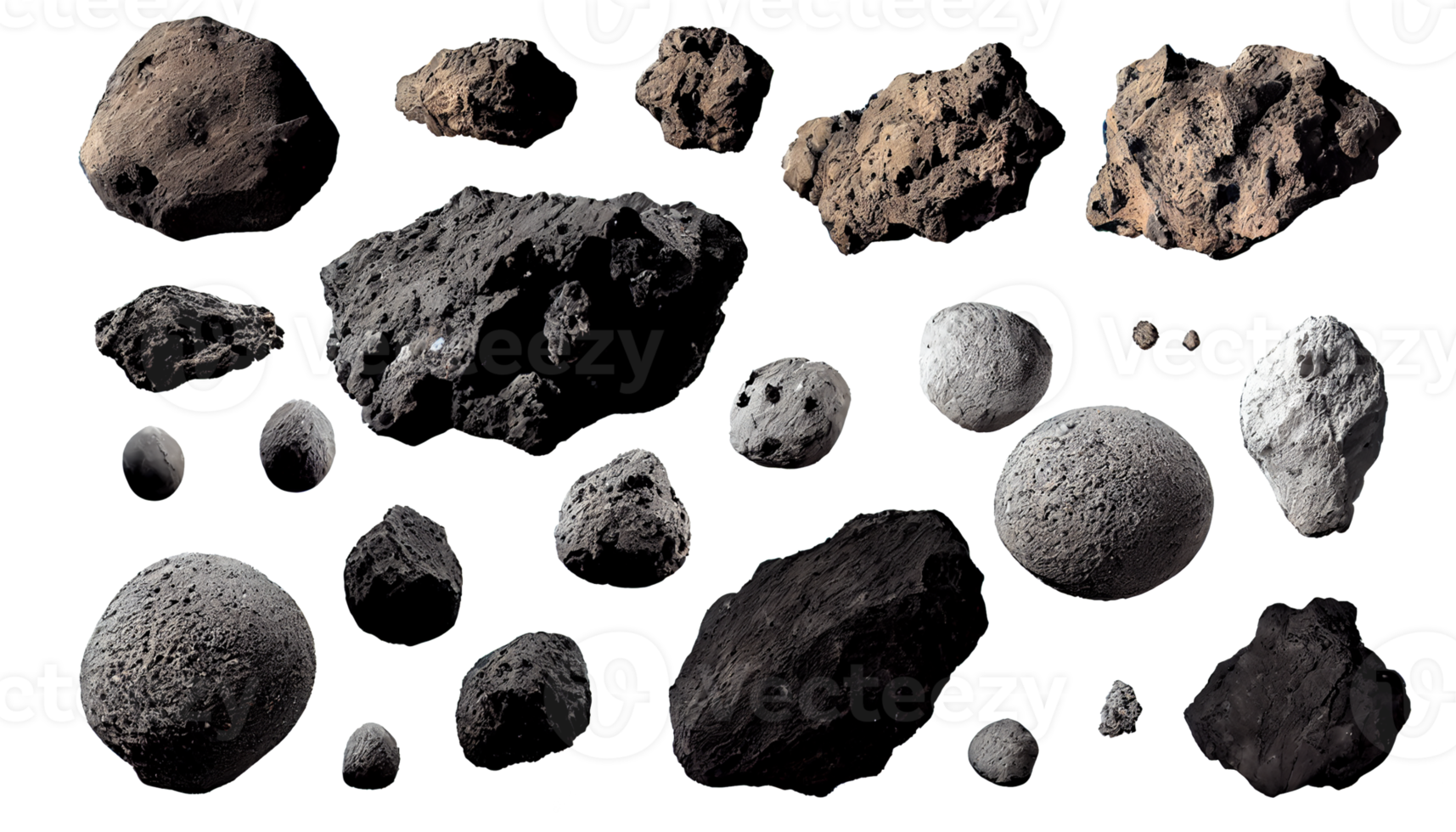 Space Rocks on transparent background png