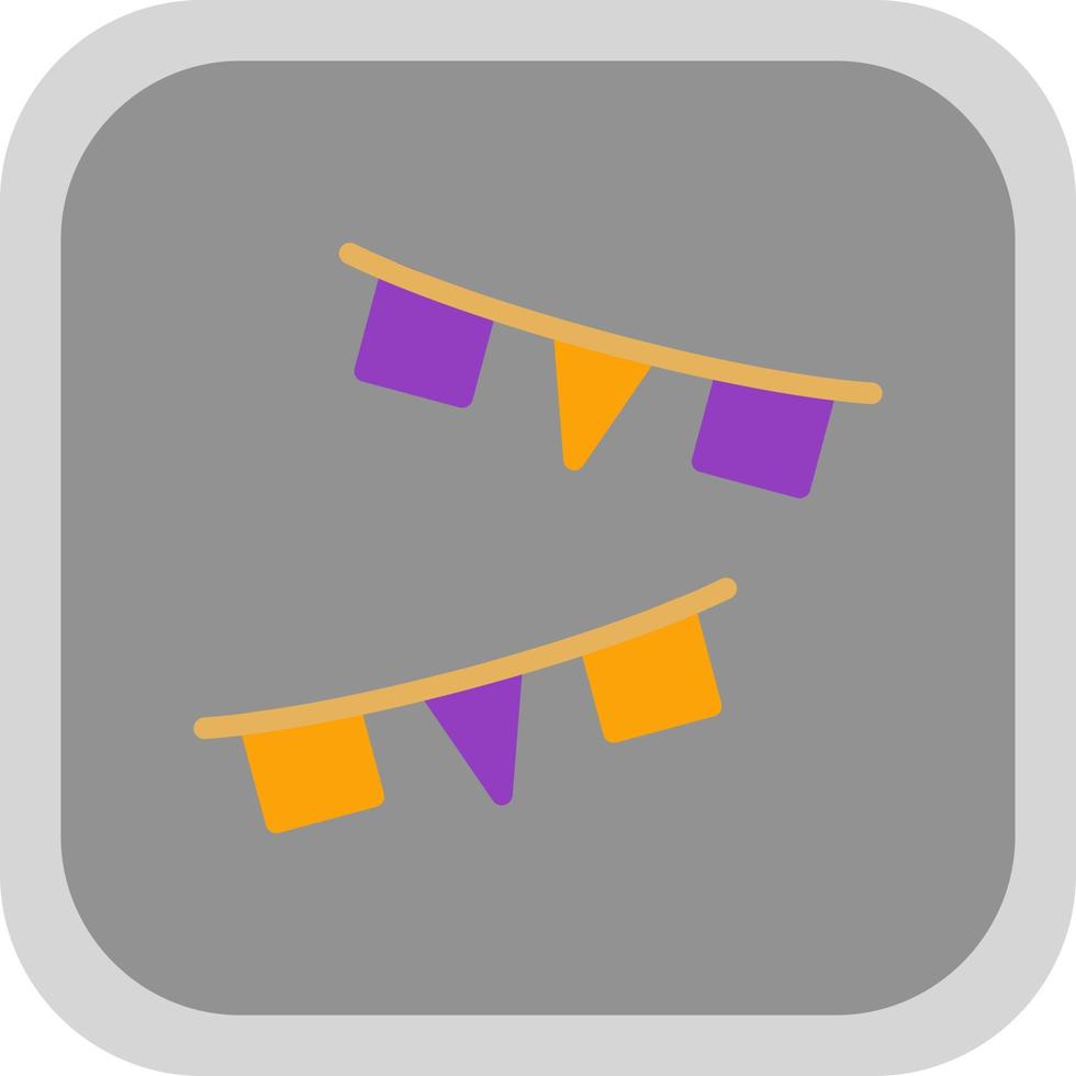 New Year Flags Vector Icon Design