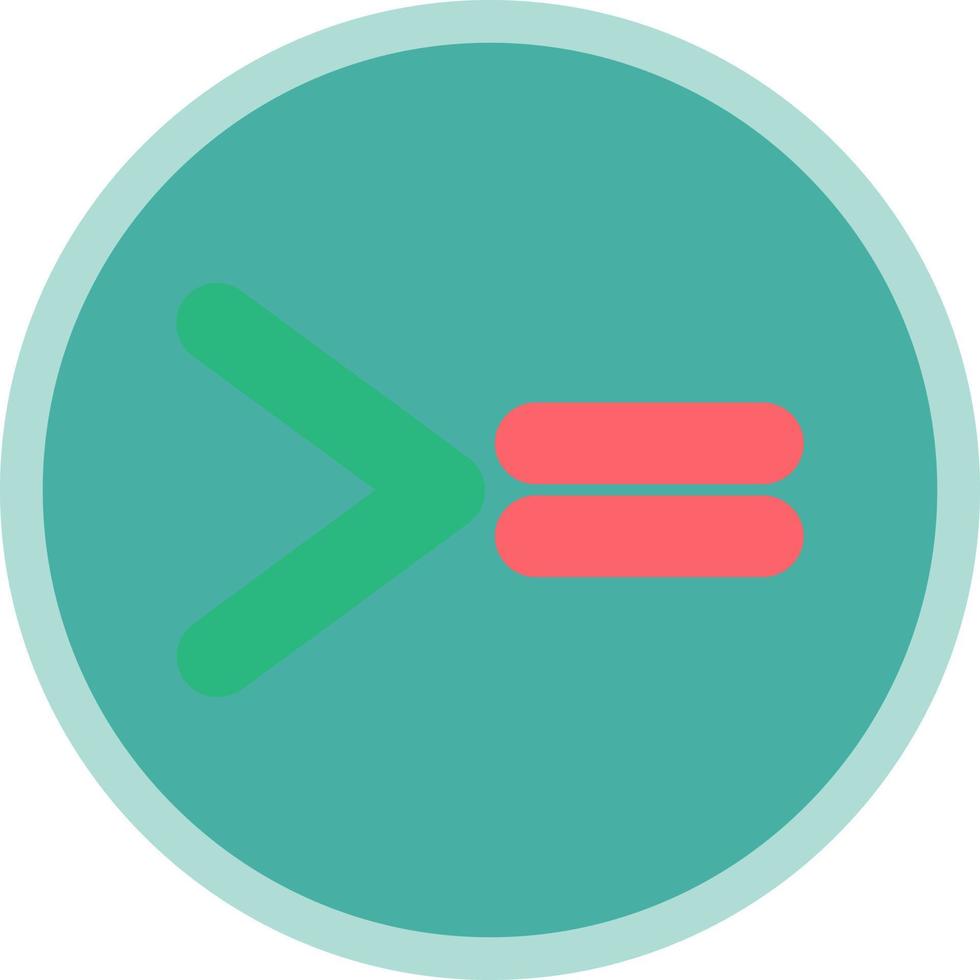 Greater Than Equal Vector Icon Design