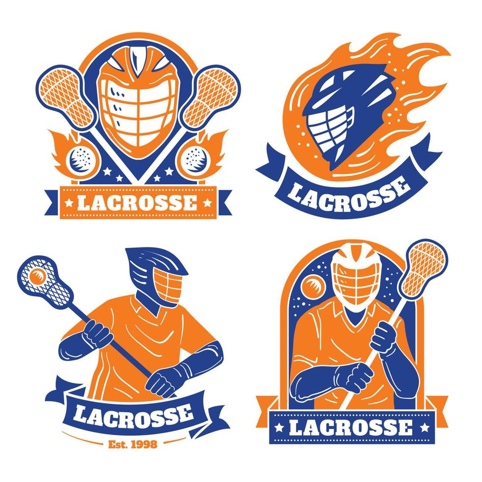 Sport Lacrosse Logo Set vector