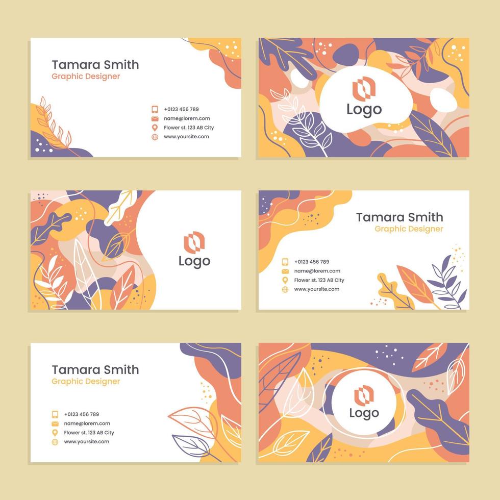 Business Card Essential Flat Design Template vector