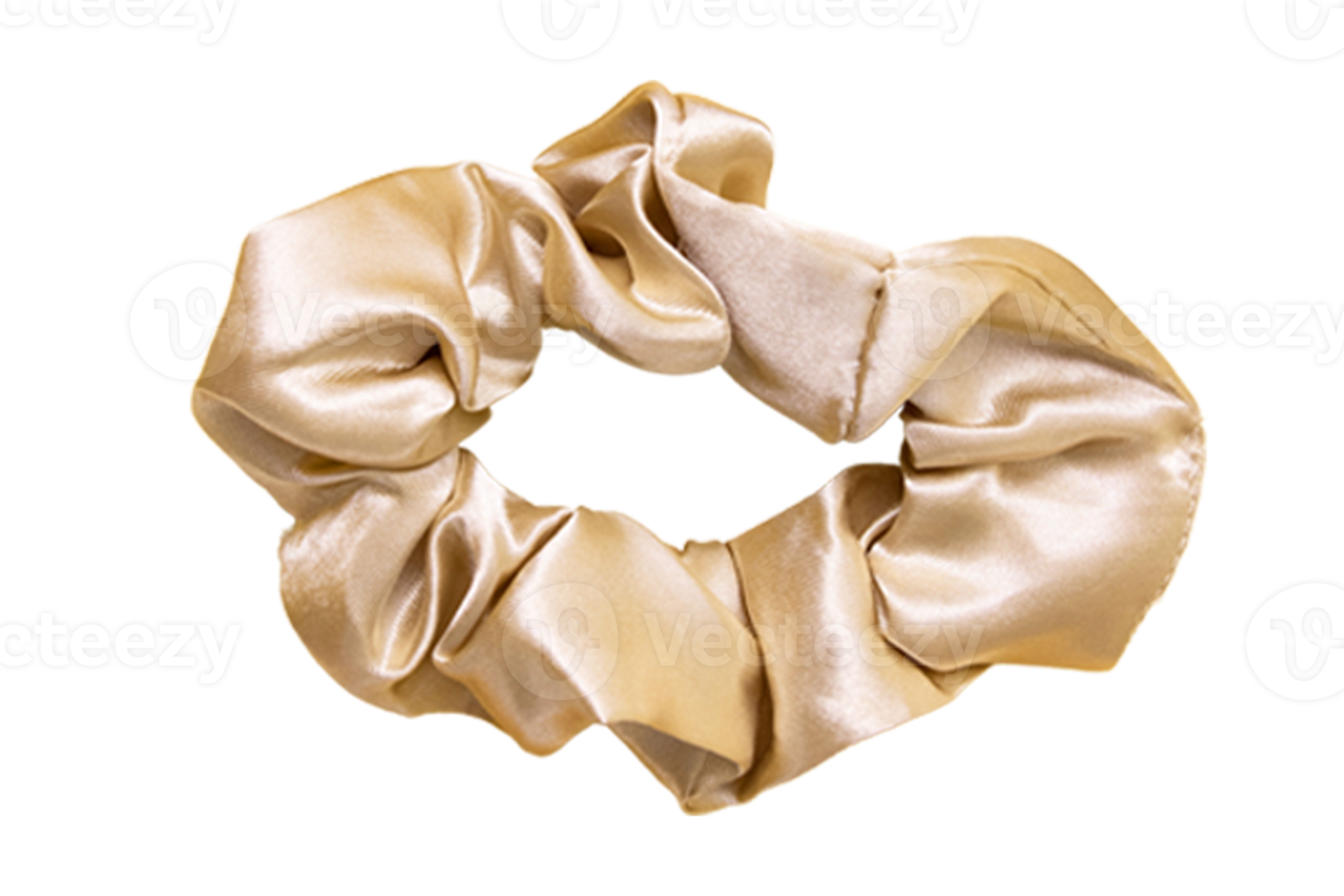 Golden cotton scrunchy isolated on a transparent background png