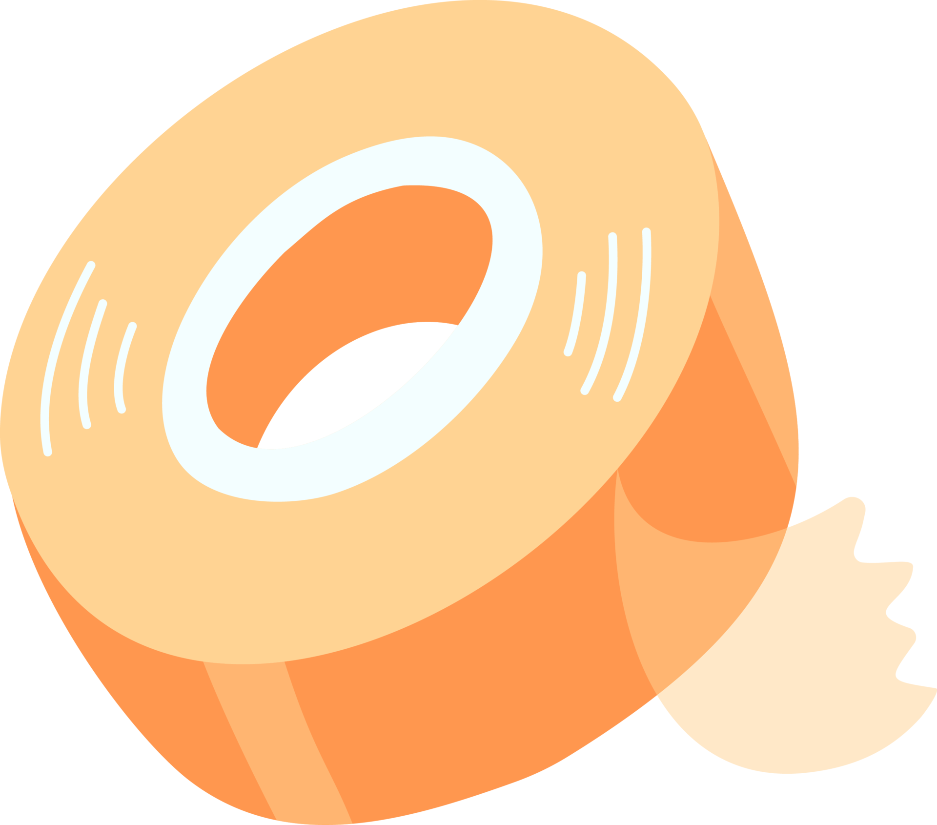 Clear orange sticker tape roll, hand drawn illustration 21312411 PNG