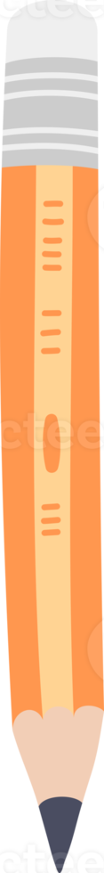 Orange pencil, hand drawn illustration png