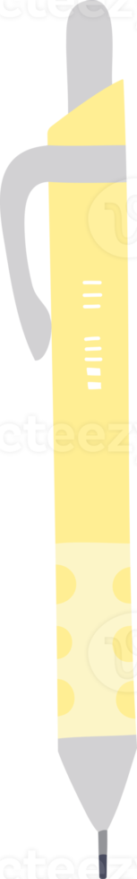 Yellow mechanical pencil, hand drawn illustration png