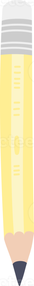 Yellow pencil, hand drawn illustration png