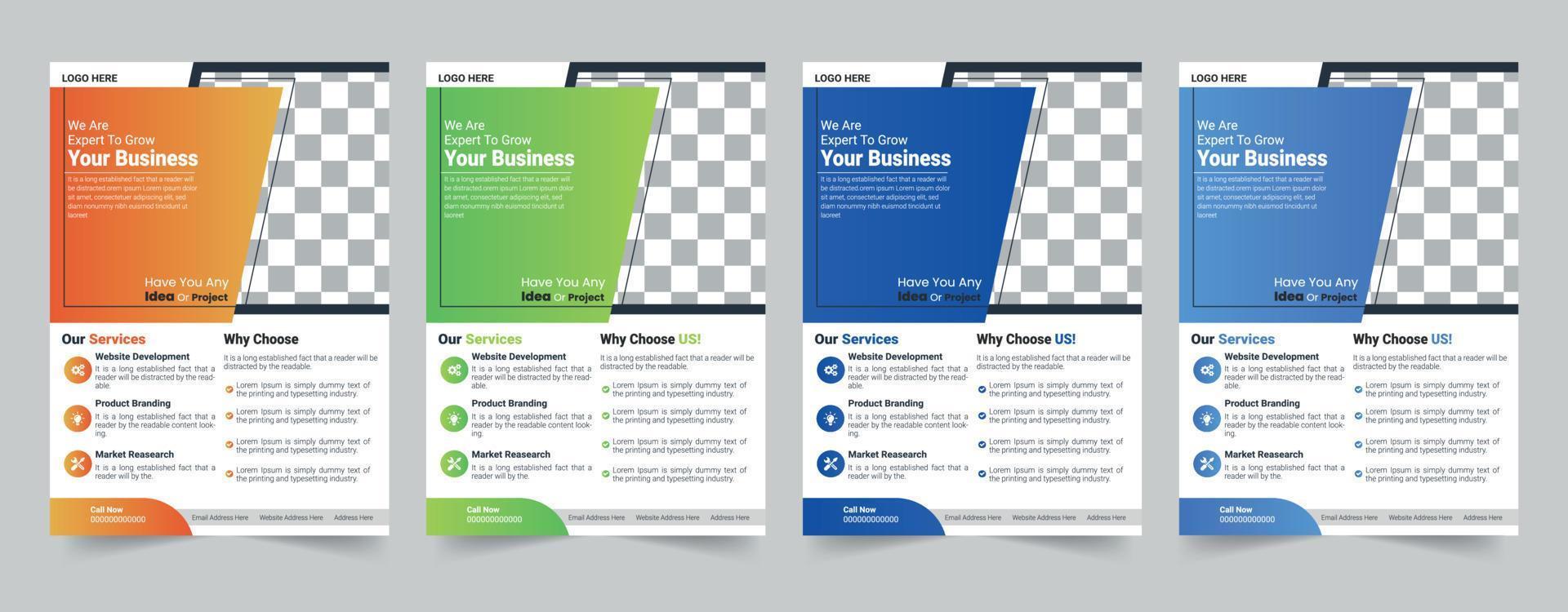 flyer business template brochure layout annual report Free Vector