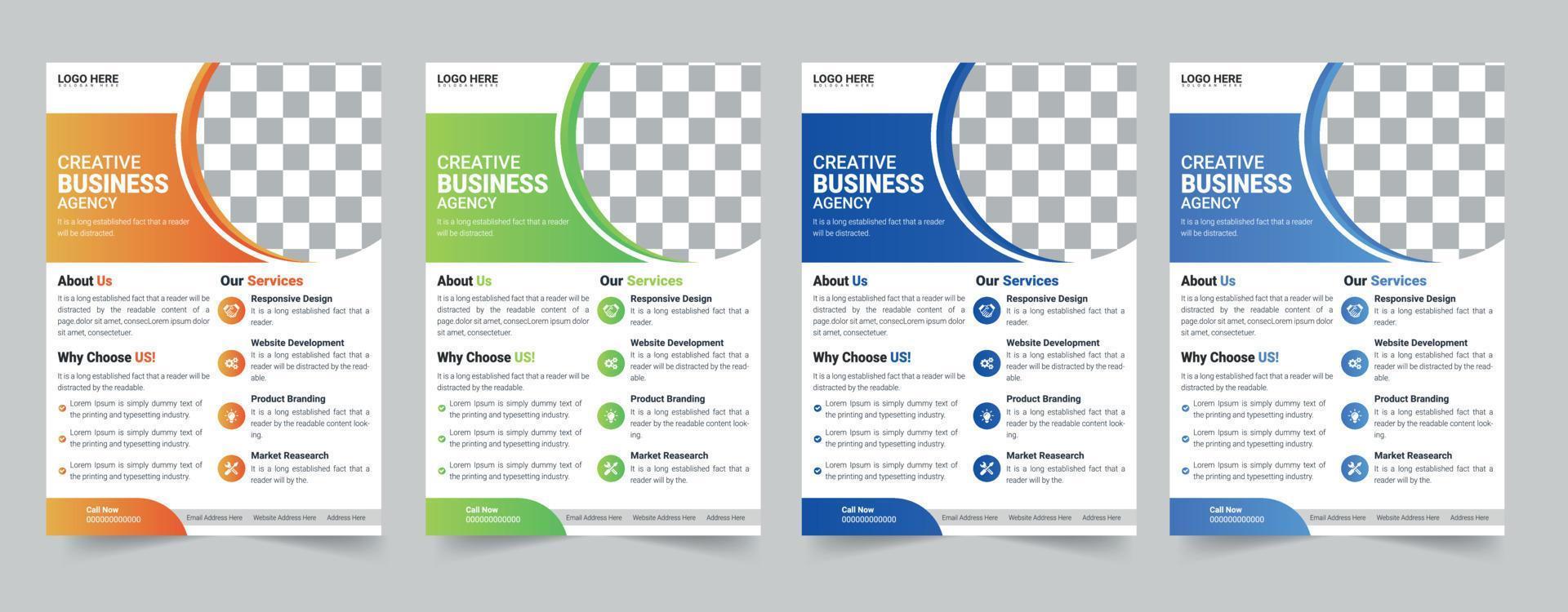 flyer business template brochure layout annual report Free Vector